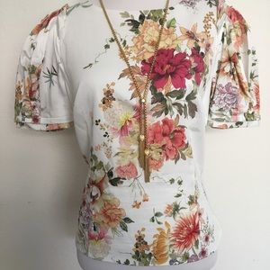 Antonio Melani Floral Print Puff Sleeve Blouse
